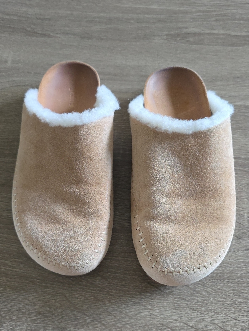 Jenni Kayne Shearling Lined Moc Clogs Size 38